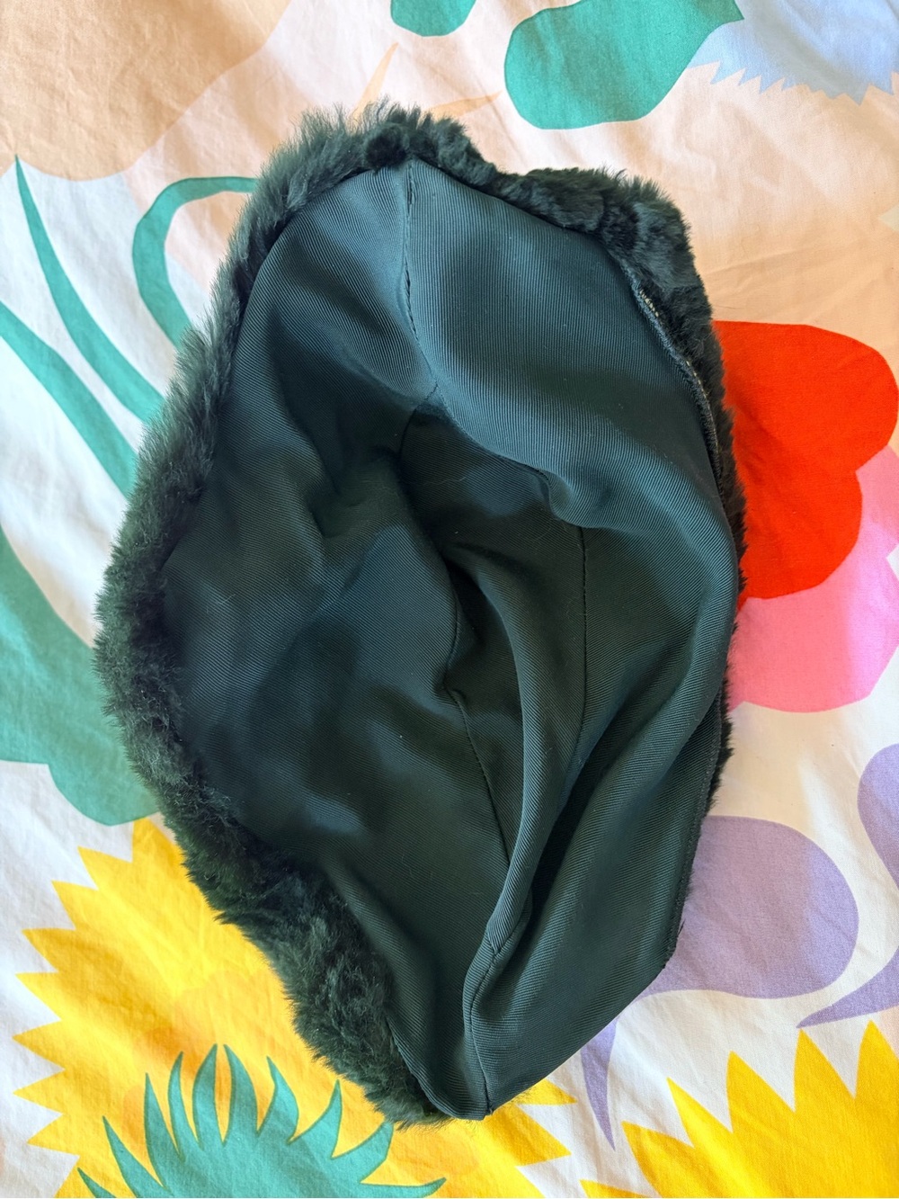 vintage Dark Green rabbit Fur ladies hat - Picture 3 of 3